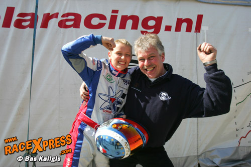 Milan Dontje in KF3 onder de vlag van 'Racing against cancer'